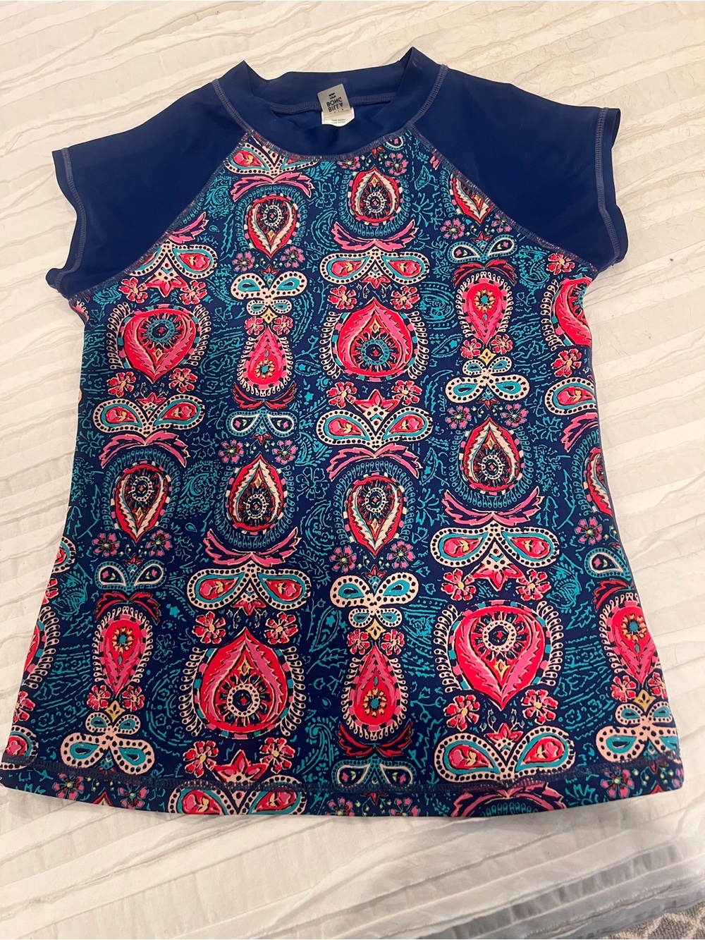 Billabong Girl’s Rash Guard Paisley Swim Top Size Large